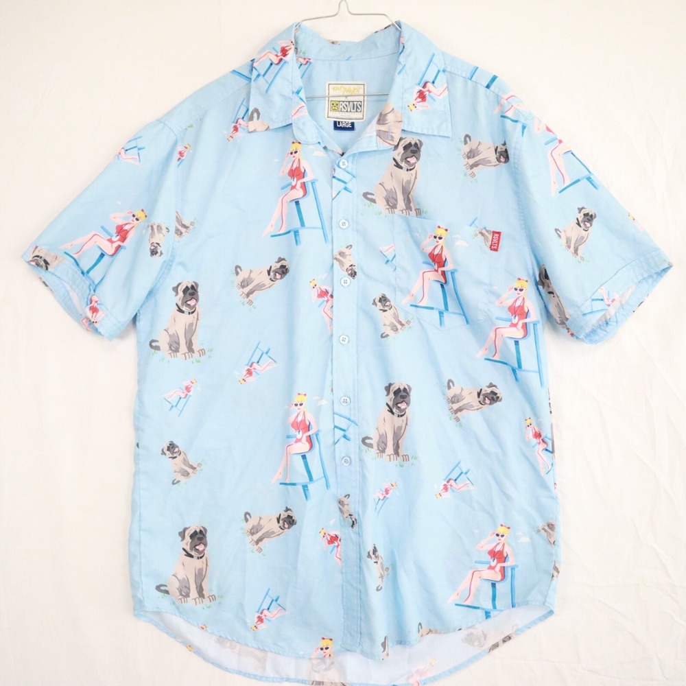 RSVLTS Roosevelts The Sandlot Shirt Mens Large‎ Casual Button Up Short Sleeve